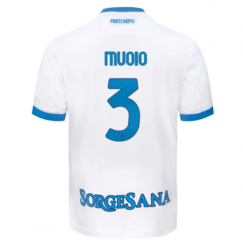 Danxen Kid Gabriele Muoio #3 White Sky Blue Away Jersey 2026/27 T-Shirt