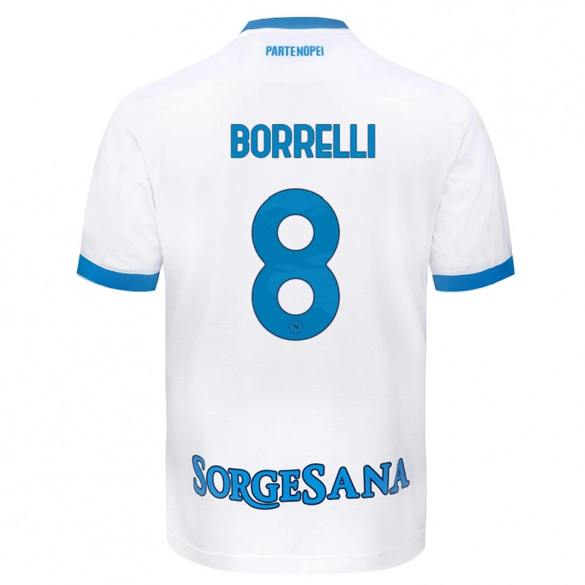 Danxen Kid Ciro Borrelli #8 White Sky Blue Away Jersey 2026/27 T-Shirt