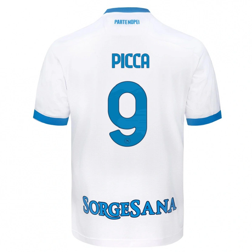 Danxen Kid Luigi Picca #9 White Sky Blue Away Jersey 2026/27 T-Shirt