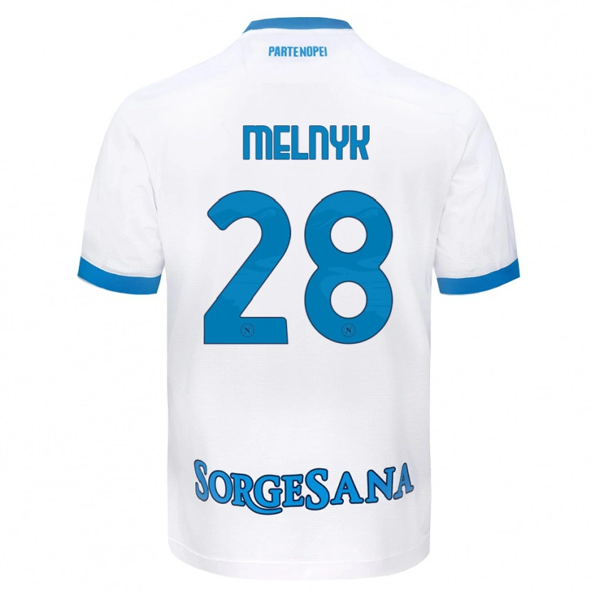 Danxen Kid Mykyta Melnyk #28 White Sky Blue Away Jersey 2026/27 T-Shirt