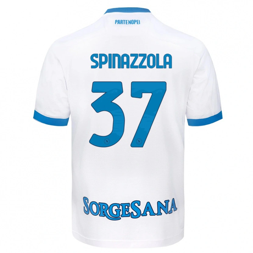 Danxen Kid Leonardo Spinazzola #37 White Sky Blue Away Jersey 2026/27 T-Shirt