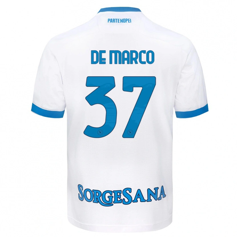 Danxen Kid Francesco De Marco #37 White Sky Blue Away Jersey 2026/27 T-Shirt