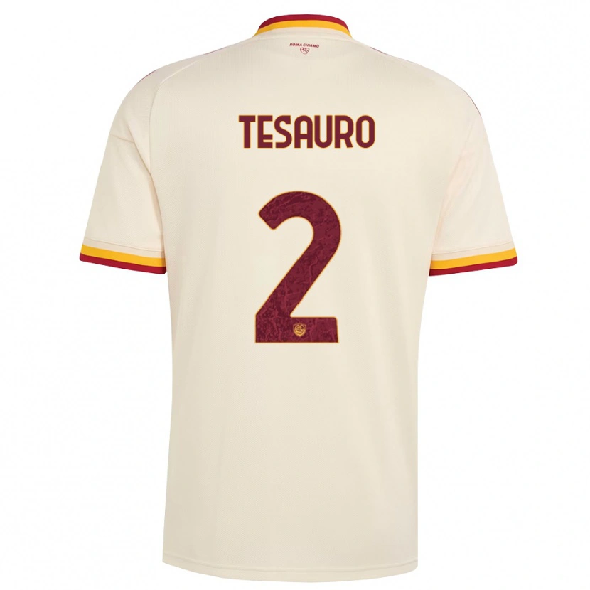 Danxen Kid Emanuele Tesauro #2 Champagne Red Yellow Away Jersey 2026/27 T-Shirt