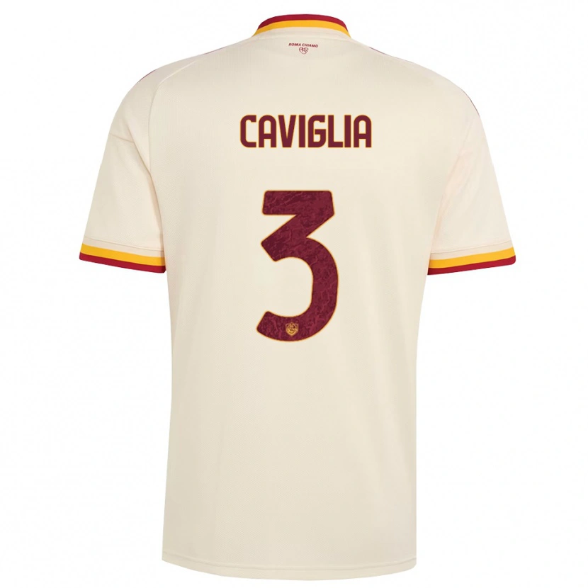 Danxen Kid Manuel Caviglia #3 Champagne Red Yellow Away Jersey 2026/27 T-Shirt