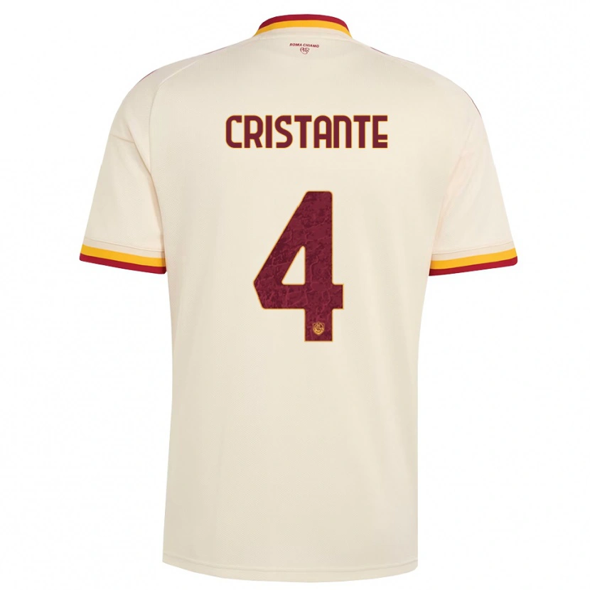 Danxen Kid Bryan Cristante #4 Champagne Red Yellow Away Jersey 2026/27 T-Shirt