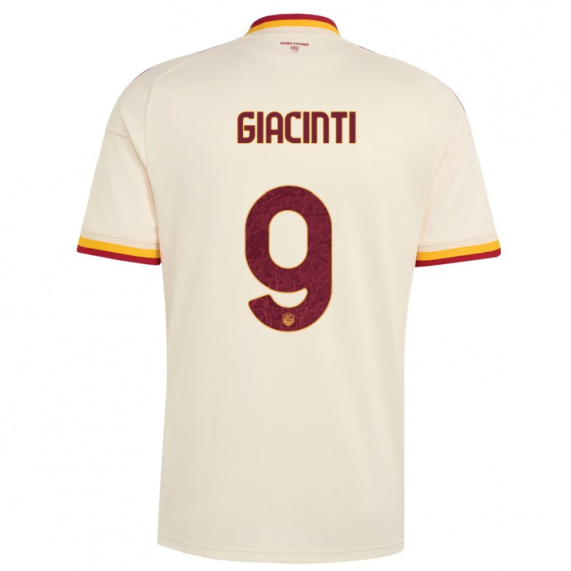 Danxen Kid Valentina Giacinti #9 Champagne Red Yellow Away Jersey 2026/27 T-Shirt