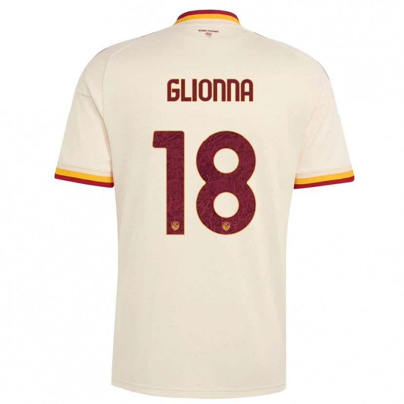 Danxen Kid Benedetta Glionna #18 Champagne Red Yellow Away Jersey 2026/27 T-Shirt