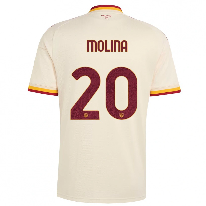 Danxen Kid Nahuel Molina #20 Champagne Red Yellow Away Jersey 2026/27 T-Shirt