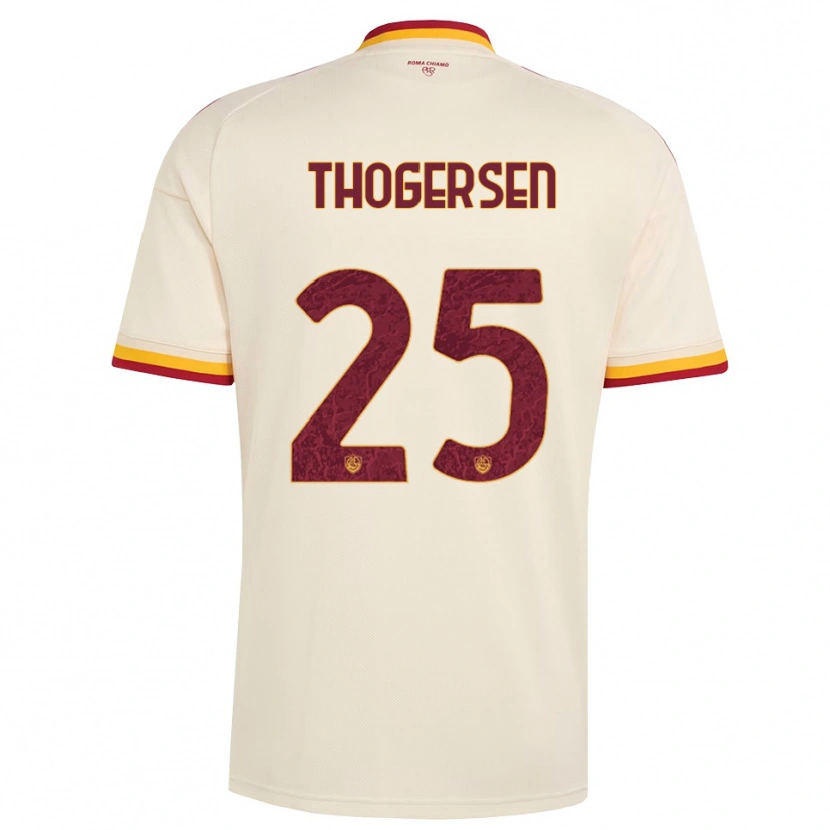 Danxen Kid Frederikke Skjødt Thøgersen #25 Champagne Red Yellow Away Jersey 2026/27 T-Shirt