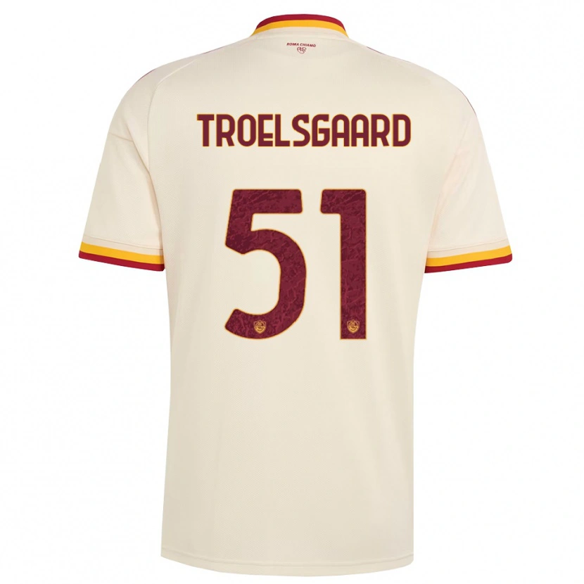 Danxen Kid Sanne Troelsgaard #51 Champagne Red Yellow Away Jersey 2026/27 T-Shirt