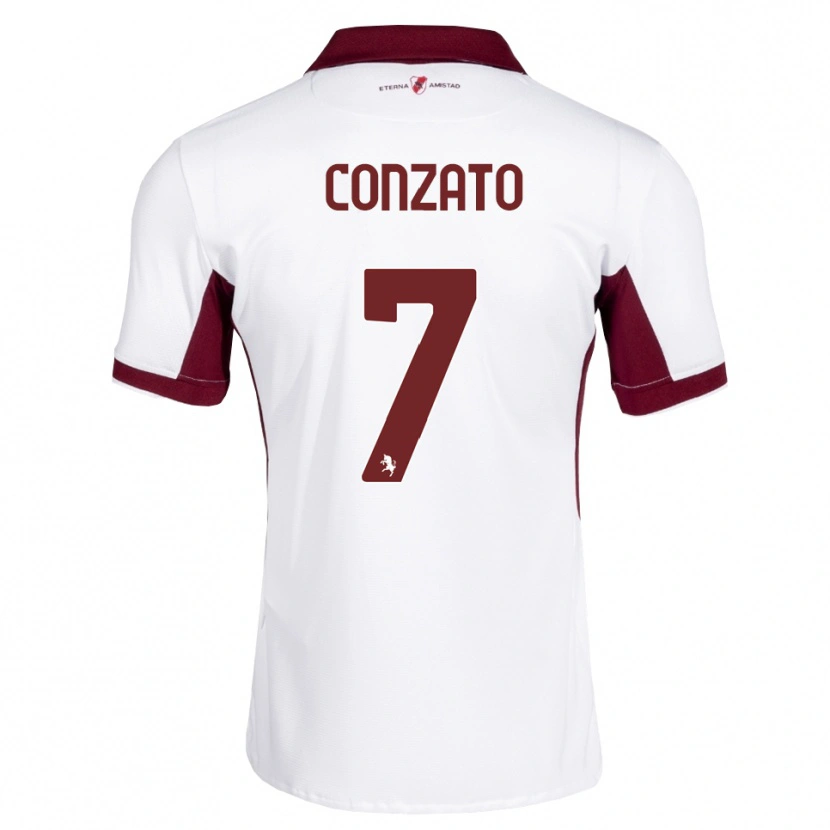 Danxen Kid Filippo Conzato #7 Burgundy White Red Away Jersey 2026/27 T-Shirt