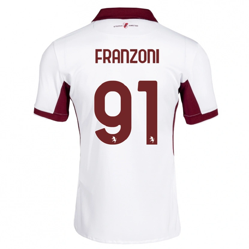 Danxen Kid Nicolò Franzoni #91 Burgundy White Red Away Jersey 2026/27 T-Shirt