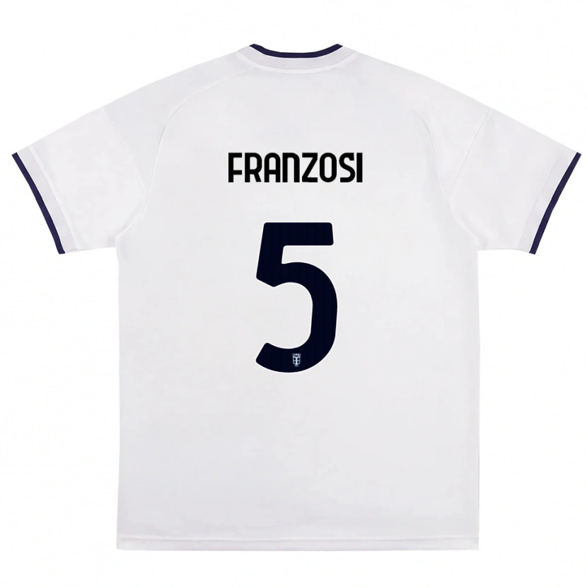 Danxen Kid Edoardo Franzosi #5 White Red Royal Blue Away Jersey 2026/27 T-Shirt