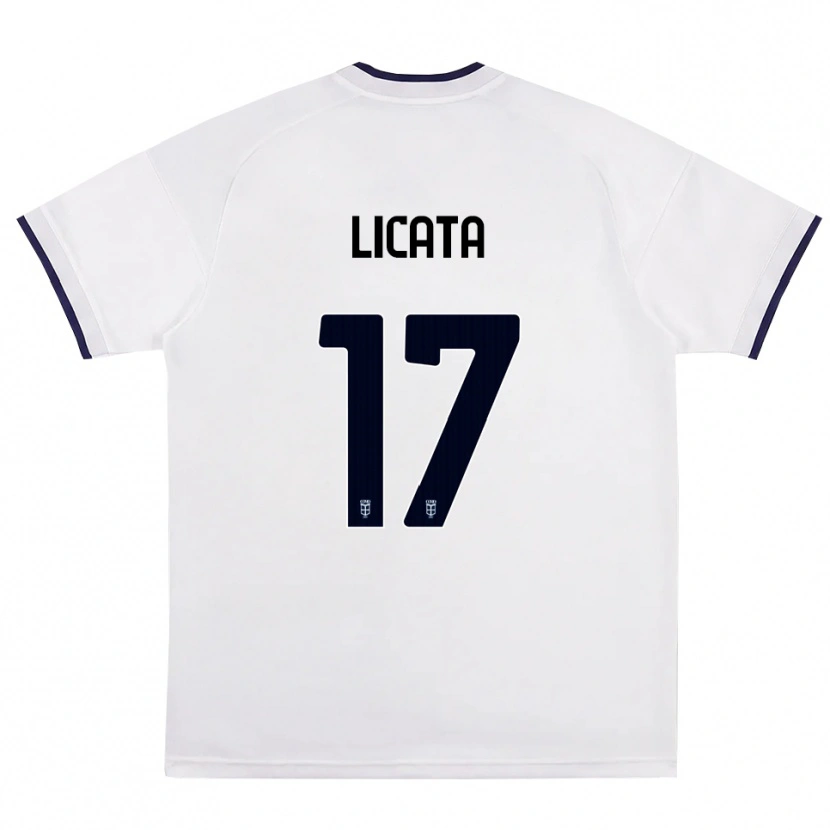 Danxen Kid Alessandro Licata #17 White Red Royal Blue Away Jersey 2026/27 T-Shirt