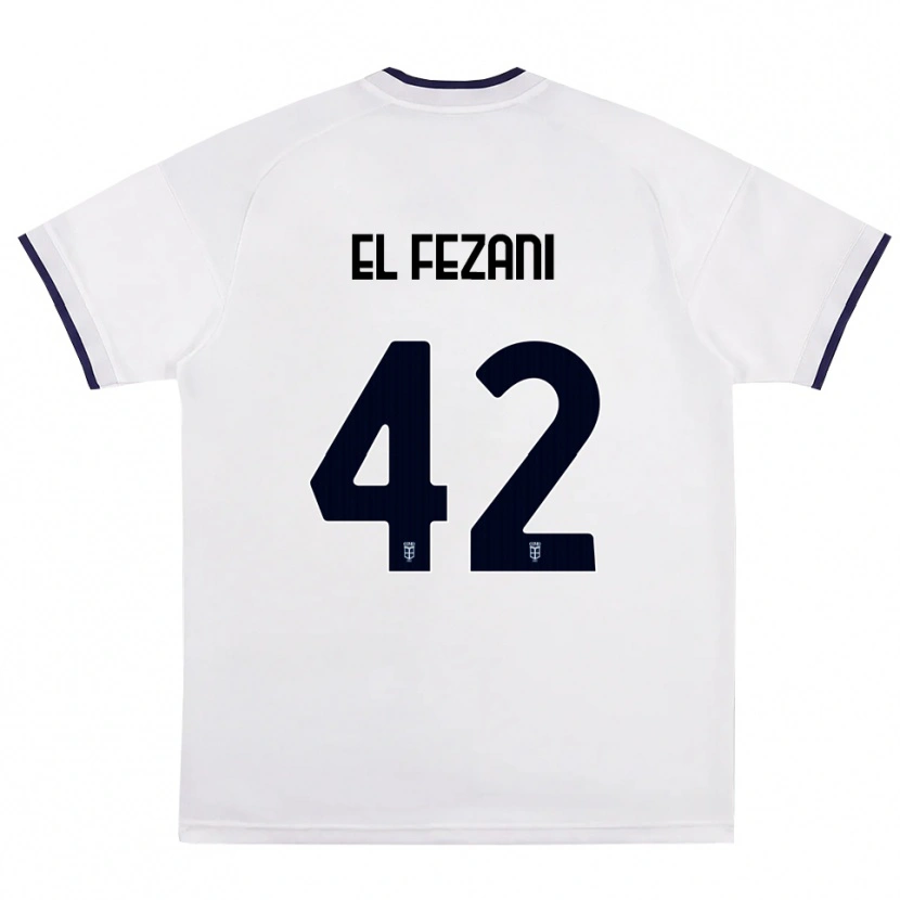 Danxen Kid Mohamed El Fezani #42 White Red Royal Blue Away Jersey 2026/27 T-Shirt