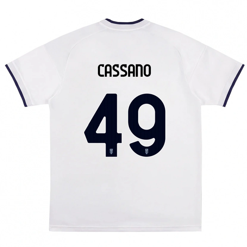 Danxen Kid Riccardo Cassano #49 White Red Royal Blue Away Jersey 2026/27 T-Shirt