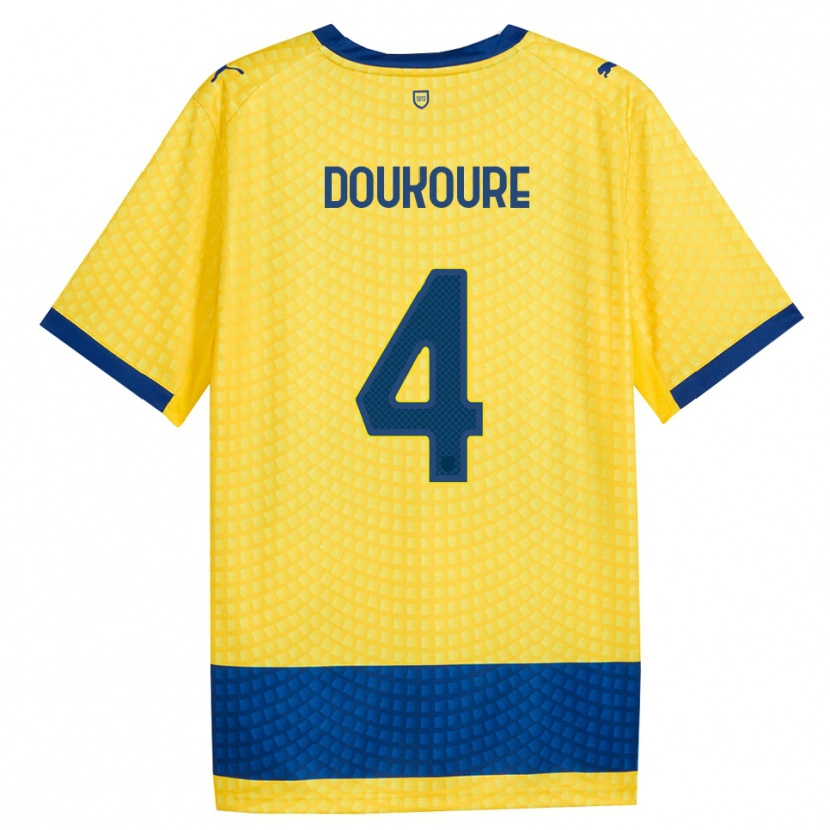 Danxen Kid Vamoussa Doukoure #4 Yellow Blue Black Away Jersey 2026/27 T-Shirt
