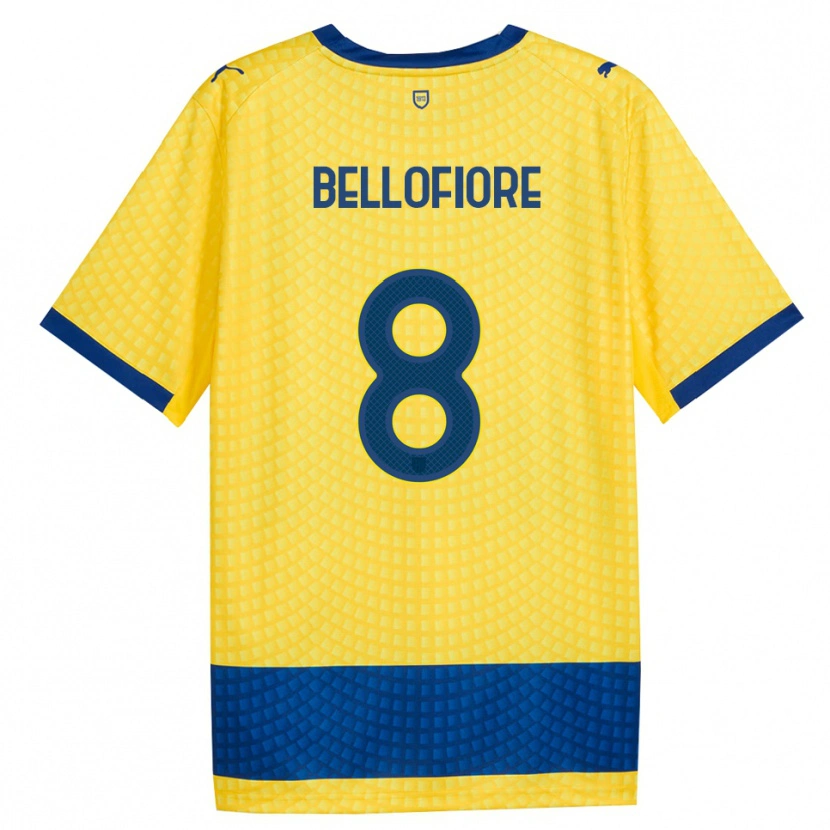Danxen Kid Nicola Bellofiore #8 Yellow Blue Black Away Jersey 2026/27 T-Shirt