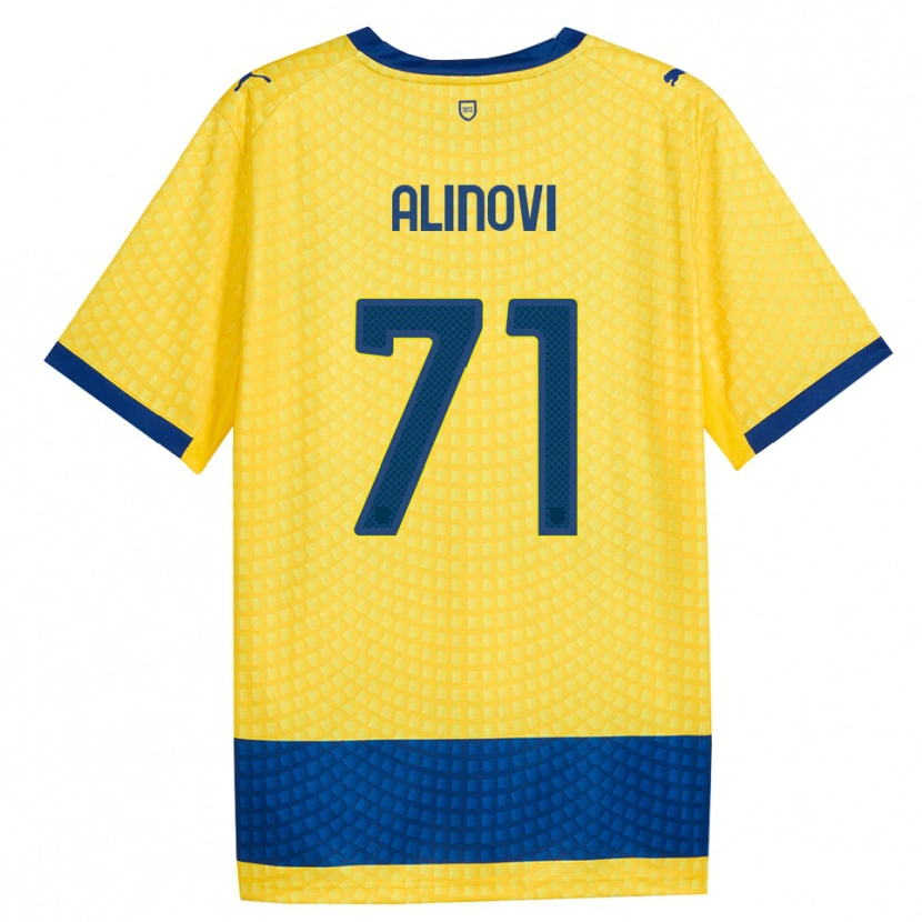 Danxen Kid Filippo Alinovi #71 Yellow Blue Black Away Jersey 2026/27 T-Shirt