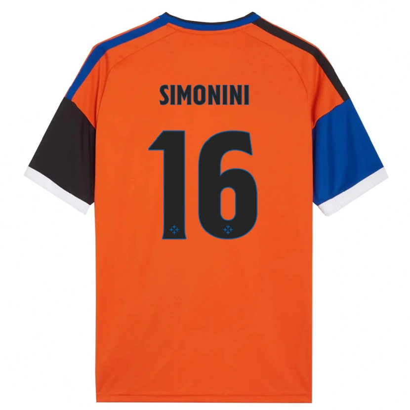 Danxen Kid Nicolò Simonini #16 Orange Blue Black White Away Jersey 2026/27 T-Shirt