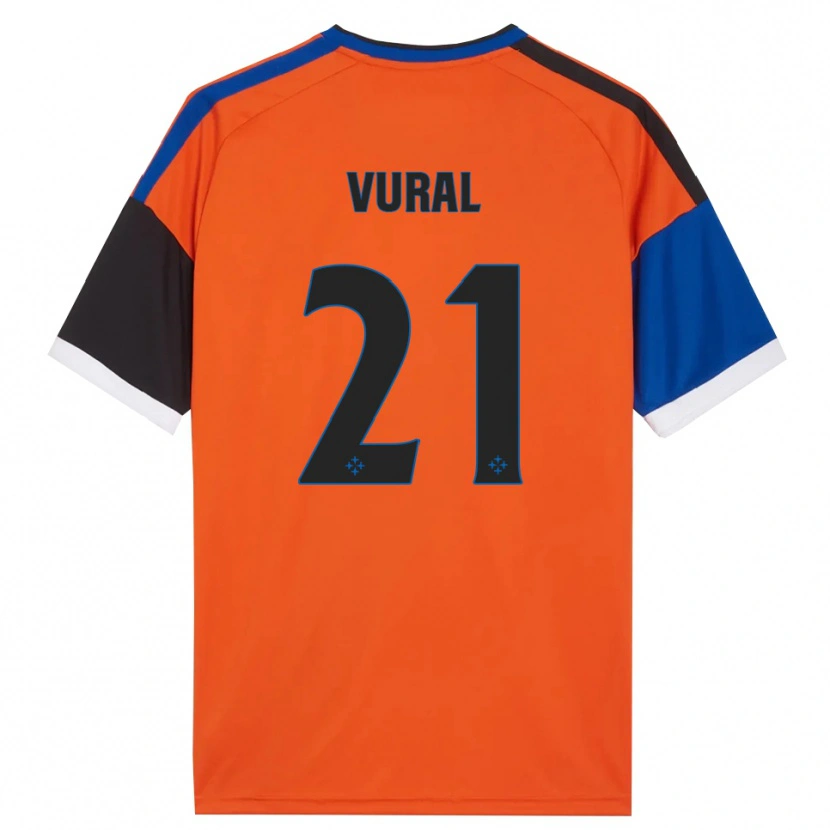 Danxen Kid İsak Vural #21 Orange Blue Black White Away Jersey 2026/27 T-Shirt