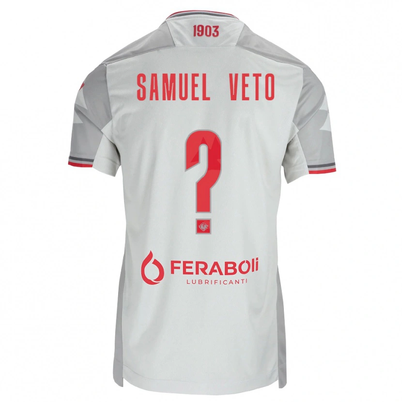 Danxen Kid Djoloelie Samuel Veto #0 Grey White Red Away Jersey 2026/27 T-Shirt