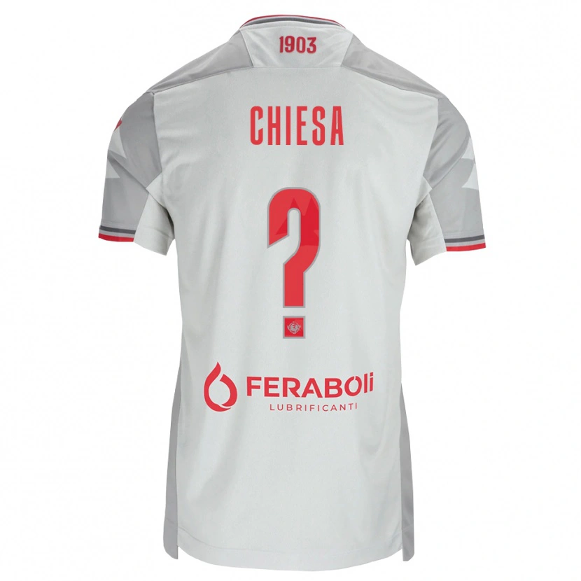 Danxen Kid Samuele Chiesa #0 Grey White Red Away Jersey 2026/27 T-Shirt