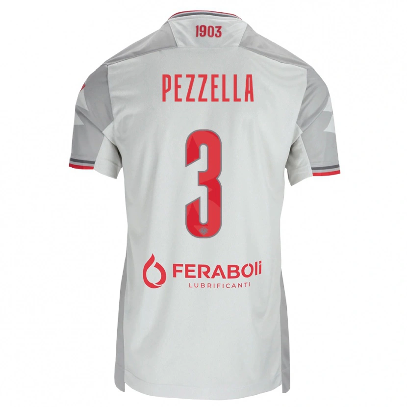 Danxen Kid Giuseppe Pezzella #3 Grey White Red Away Jersey 2026/27 T-Shirt