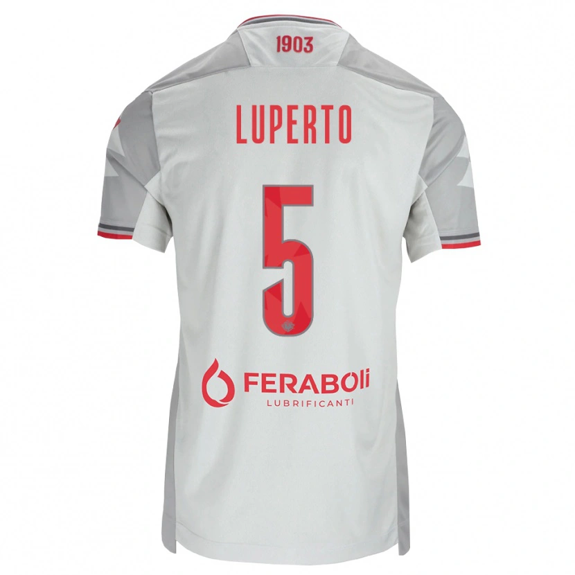 Danxen Kid Sebastiano Luperto #5 Grey White Red Away Jersey 2026/27 T-Shirt