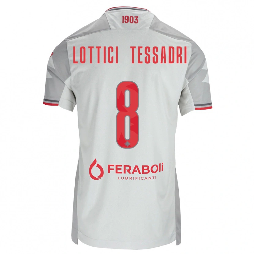 Danxen Kid Simone Lottici Tessadri #8 Grey White Red Away Jersey 2026/27 T-Shirt