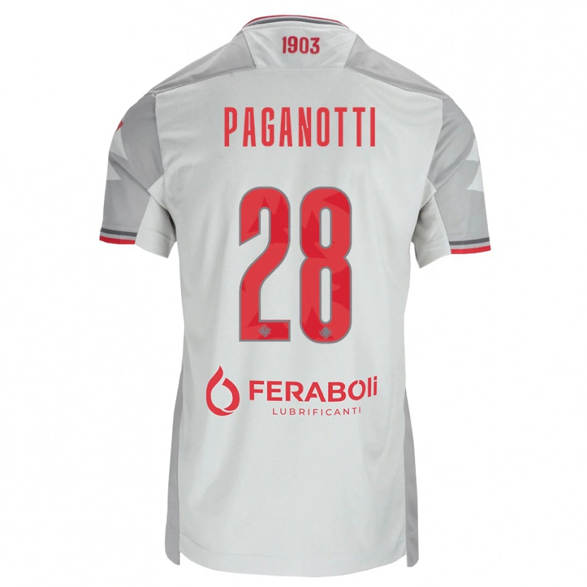 Danxen Kid Michele Paganotti #28 Grey White Red Away Jersey 2026/27 T-Shirt