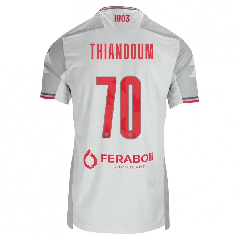 Danxen Kid Omar Thiandoum #70 Grey White Red Away Jersey 2026/27 T-Shirt