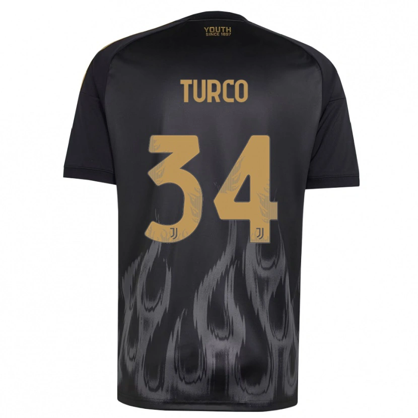Danxen Kid Stefano Turco #34 Black Brown Third Jersey 2026/27 T-Shirt