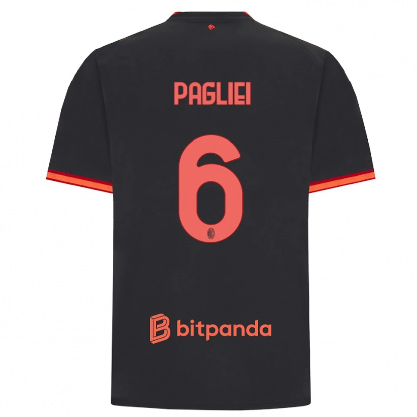 Danxen Kid Matteo Pagliei #6 Black Red Third Jersey 2026/27 T-Shirt