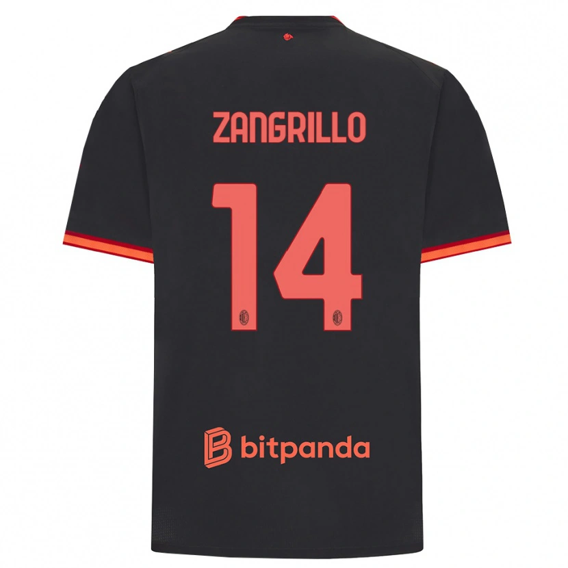 Danxen Kid Giacomo Zangrillo #14 Black Red Third Jersey 2026/27 T-Shirt