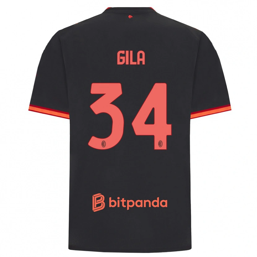 Danxen Kid Mario Gila #34 Black Red Third Jersey 2026/27 T-Shirt
