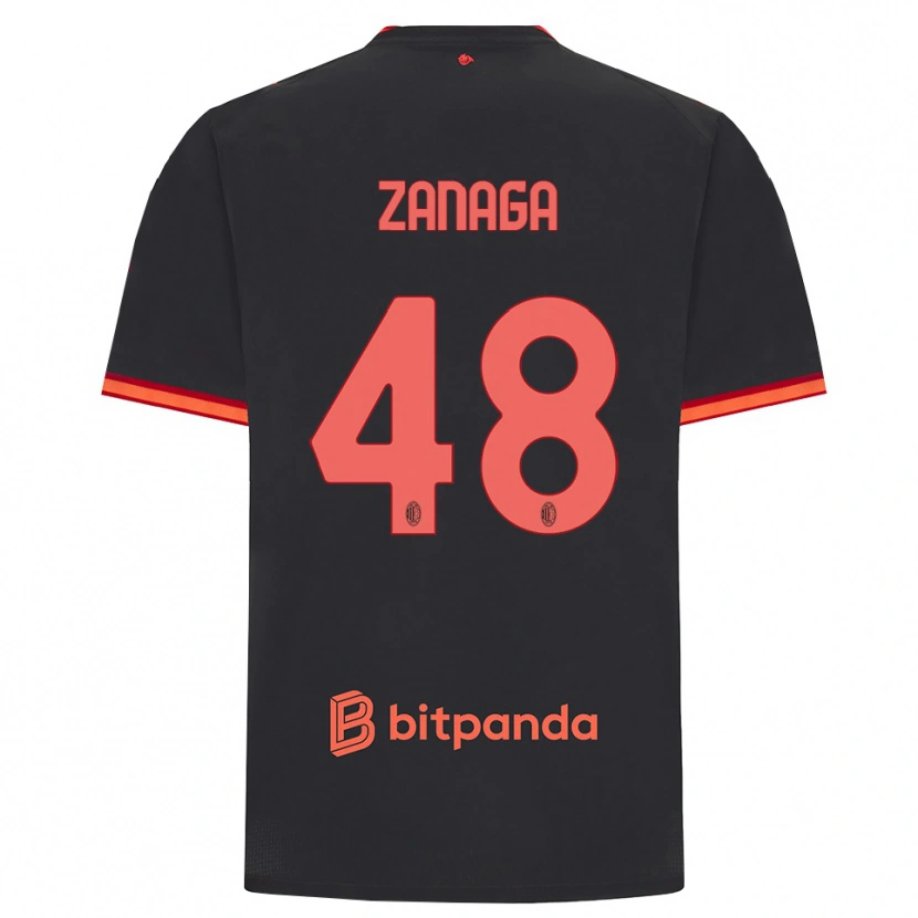 Danxen Kid Edoardo Zanaga #48 Black Red Third Jersey 2026/27 T-Shirt