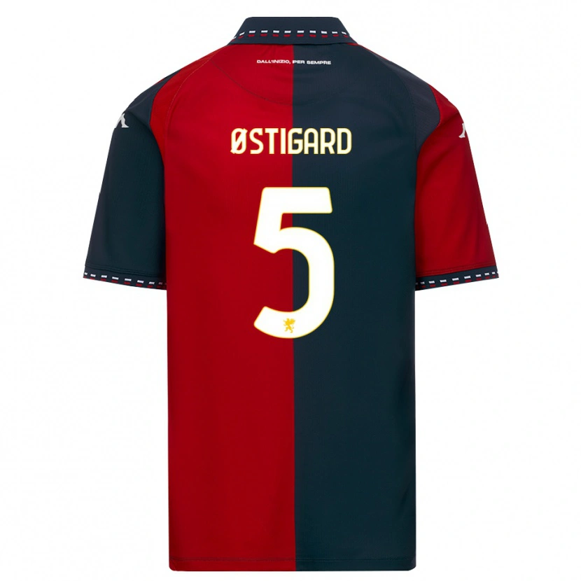 Danxen Men Leo Østigård #5 Red Black White Home Jersey 2026/27 T-Shirt