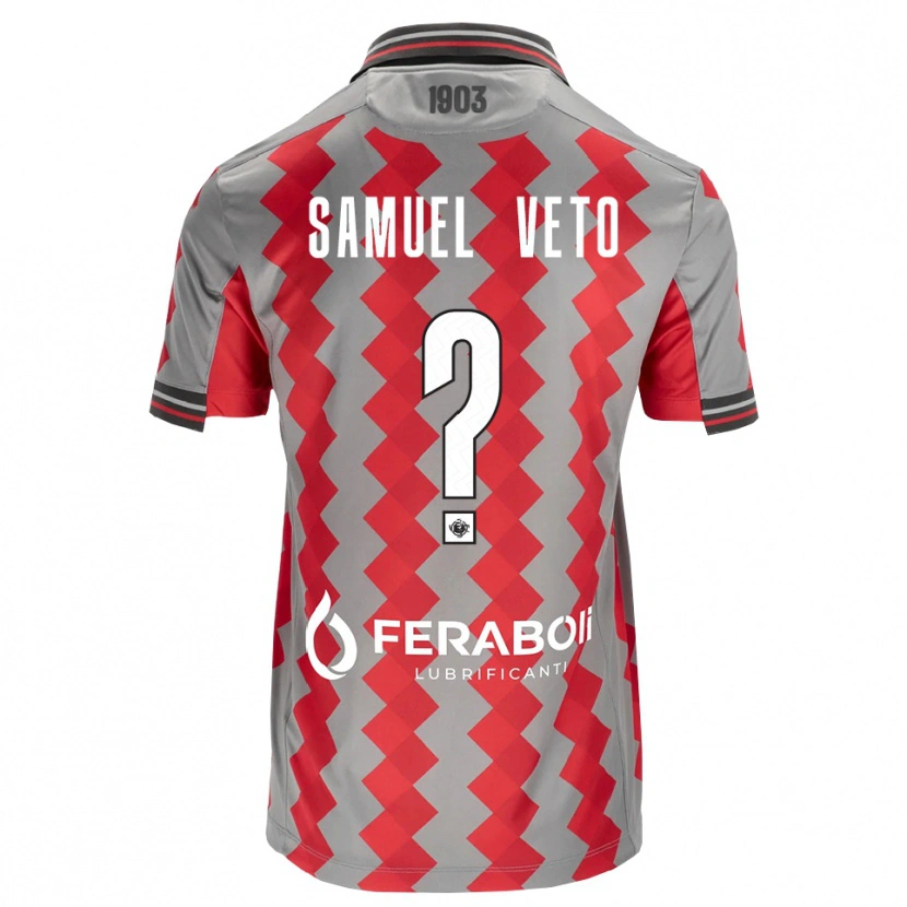 Danxen Men Djoloelie Samuel Veto #0 Grey Red White Home Jersey 2026/27 T-Shirt