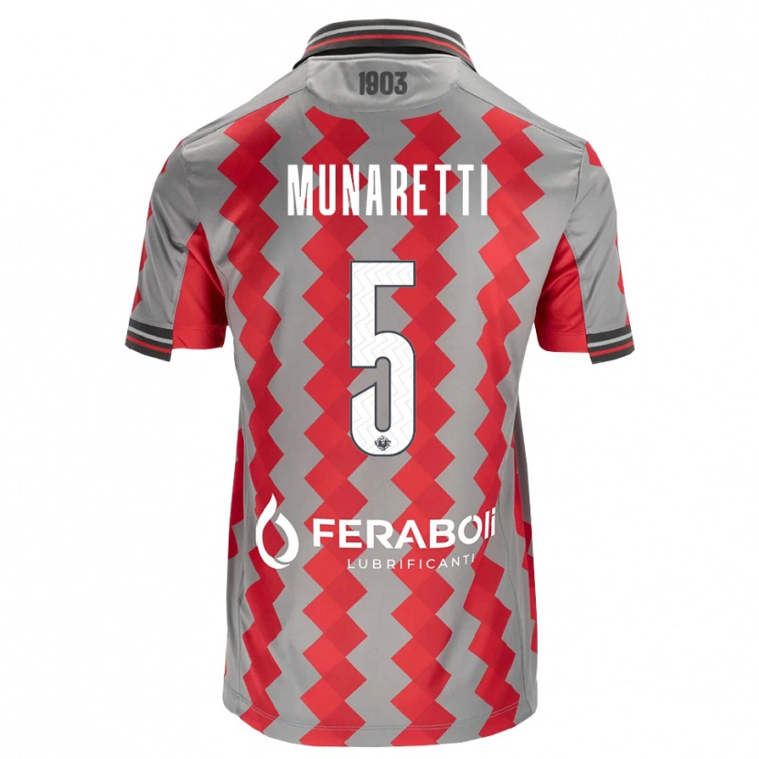 Danxen Men Luca Munaretti #5 Grey Red White Home Jersey 2026/27 T-Shirt