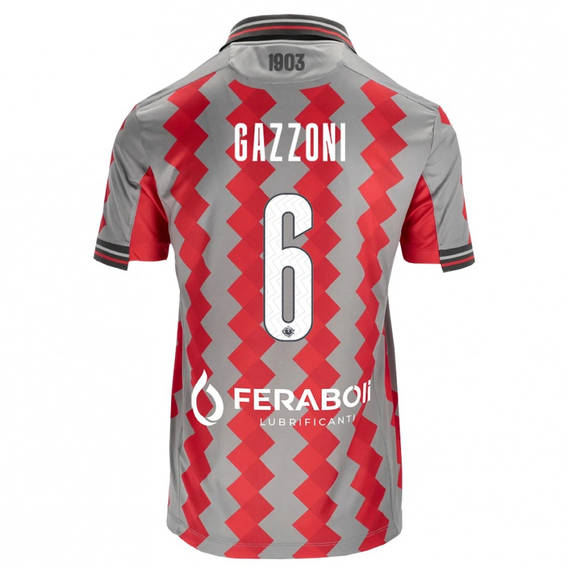 Danxen Men Matteo Gazzoni #6 Grey Red White Home Jersey 2026/27 T-Shirt