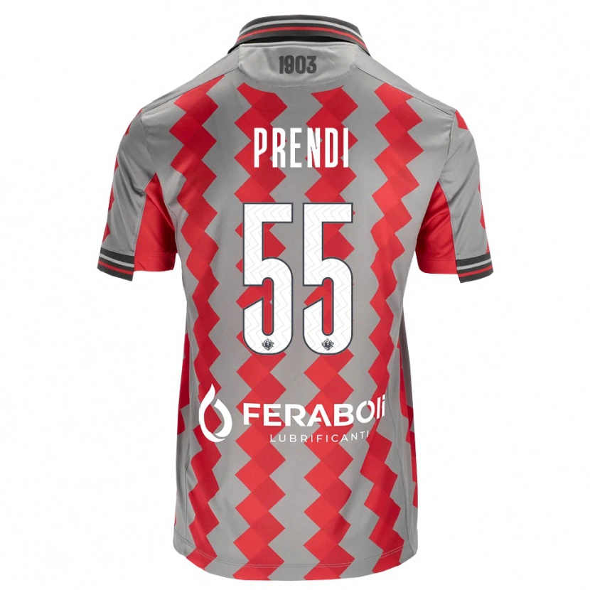 Danxen Men Denis Prendi #55 Grey Red White Home Jersey 2026/27 T-Shirt