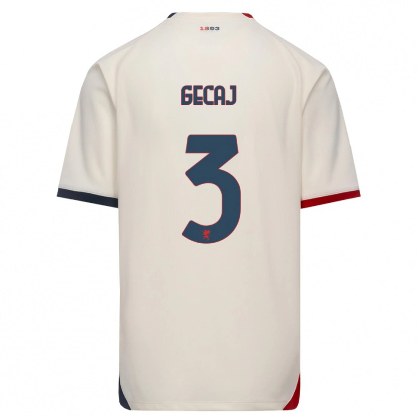 Danxen Men Kris Gecaj #3 Off-White Red Away Jersey 2026/27 T-Shirt