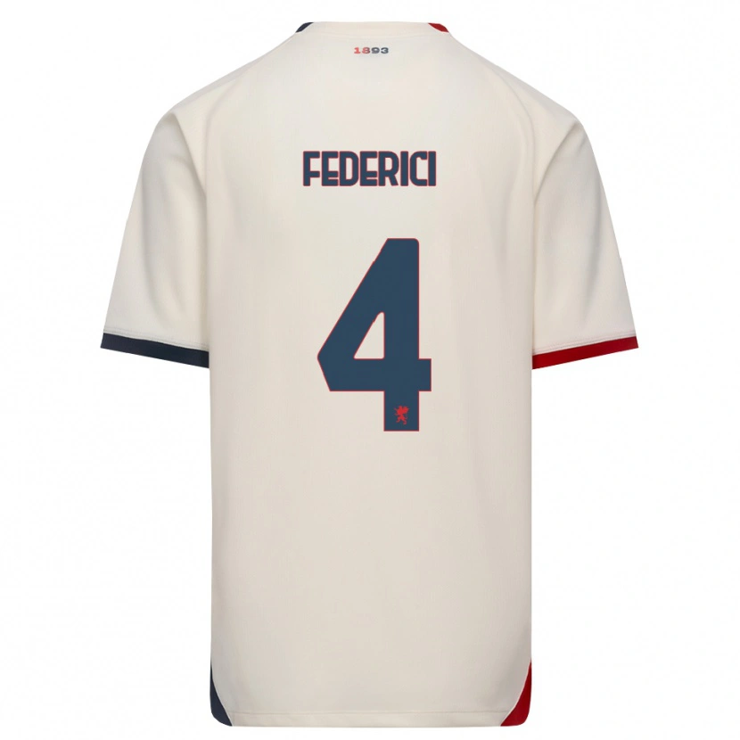 Danxen Men Matteo Federici #4 Off-White Red Away Jersey 2026/27 T-Shirt