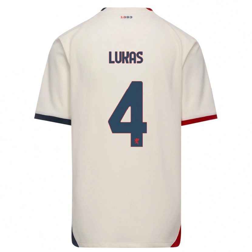Danxen Men Deividas Lukas #4 Off-White Red Away Jersey 2026/27 T-Shirt