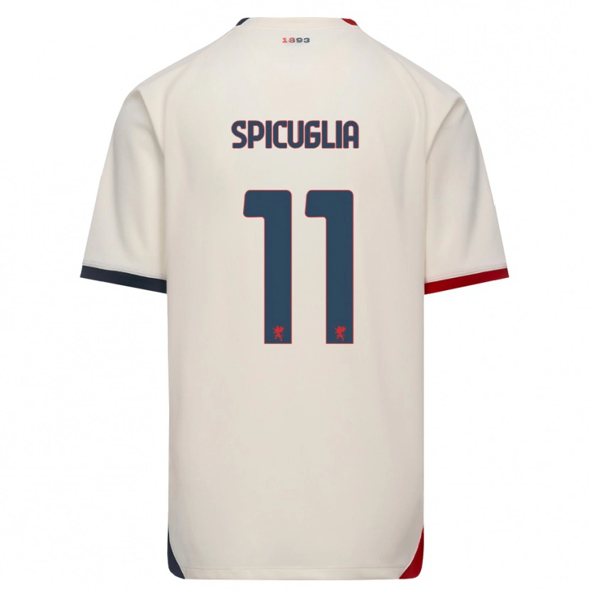 Danxen Men Elia Spicuglia #11 Off-White Red Away Jersey 2026/27 T-Shirt