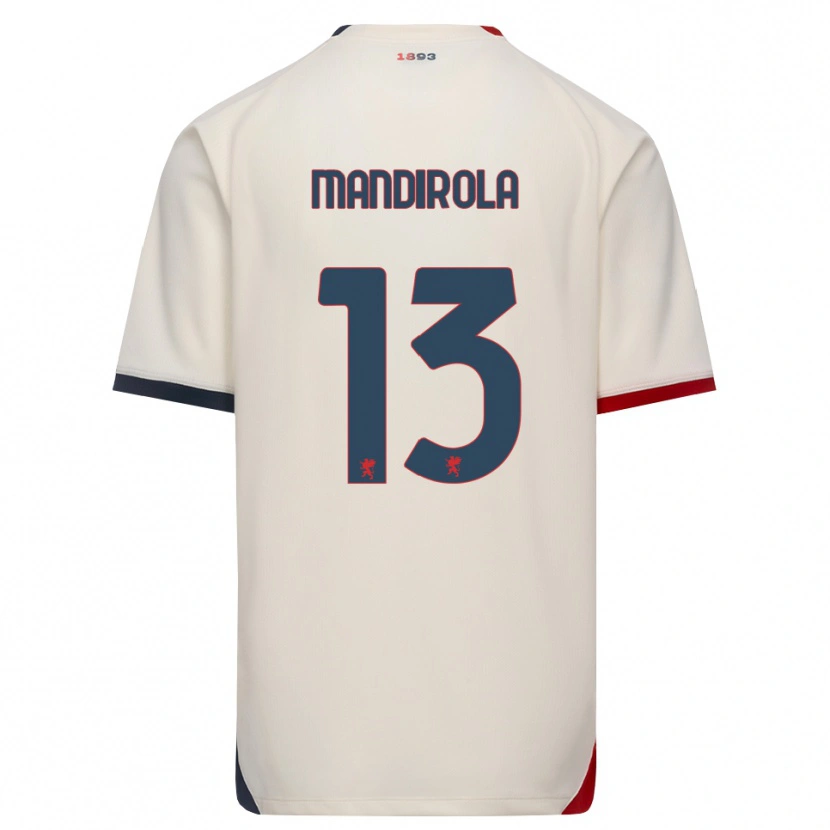 Danxen Men Gabriele Mandirola #13 Off-White Red Away Jersey 2026/27 T-Shirt
