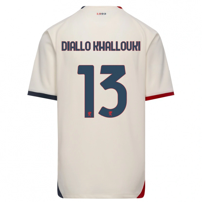 Danxen Men Siaka Diallo Khallouki #13 Off-White Red Away Jersey 2026/27 T-Shirt