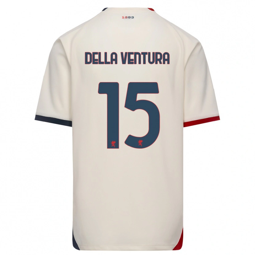 Danxen Men Lorenzo Della Ventura #15 Off-White Red Away Jersey 2026/27 T-Shirt