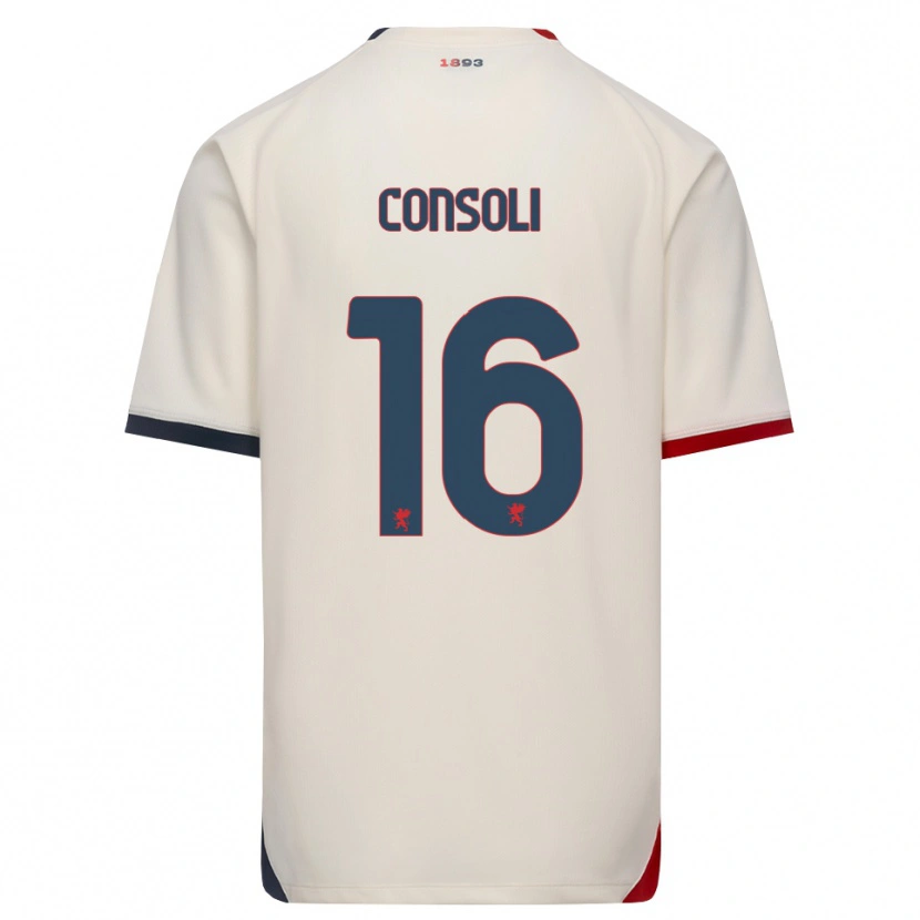 Danxen Men Alessandro Consoli #16 Off-White Red Away Jersey 2026/27 T-Shirt